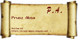 Prusz Absa névjegykártya